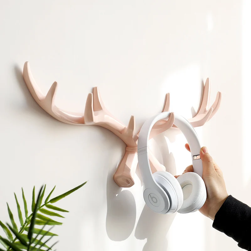 Resin Deer Horn Nordic Hook hanger Wall For Keys Holder Hat Coat Home wall decorative clothes Hanger Hooks towel |