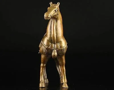 Латунь Коллекционная Винтажная Старая Литье Удачи Яркая Лошадь Художественная