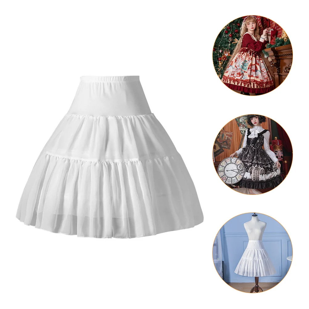 

Herringbone Skirt Lolita Petticoat Women Tulle Dress Layered Crinoline Puffy Dresses Fluffy