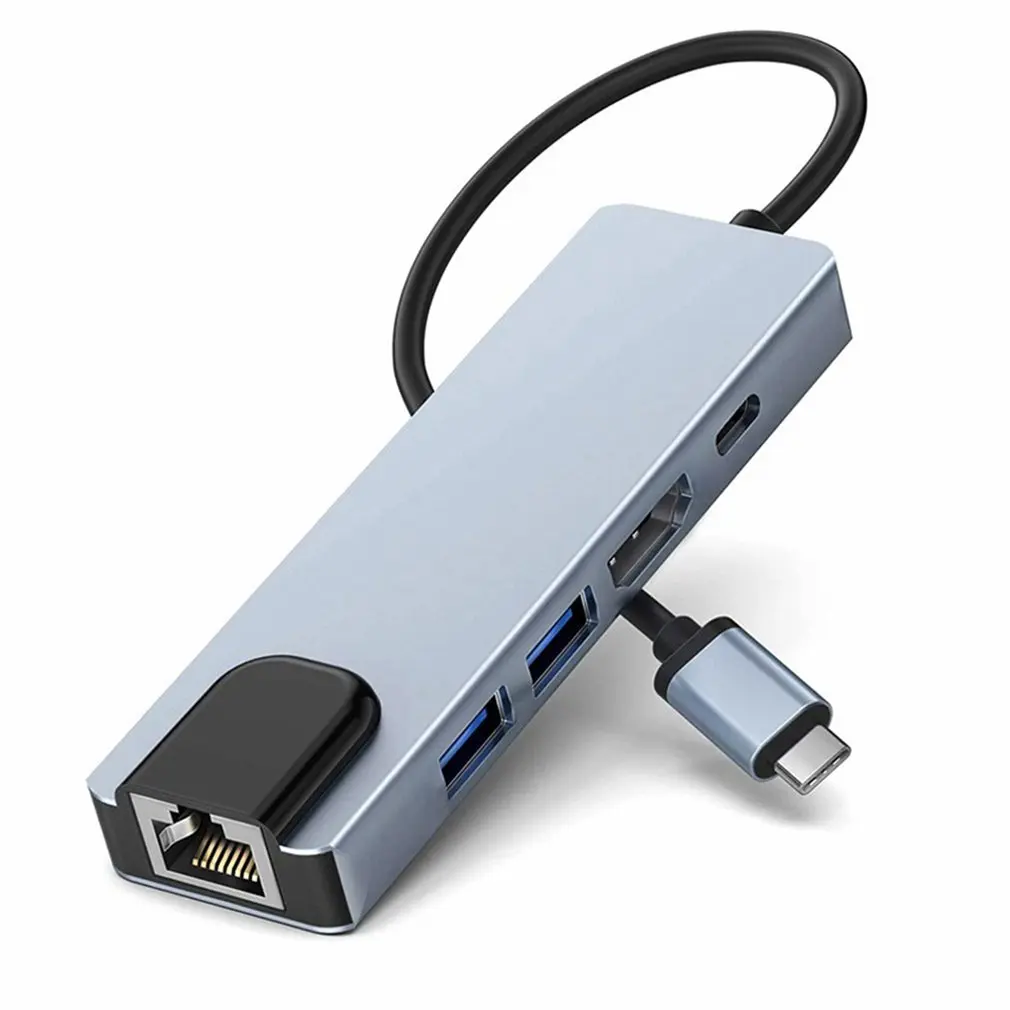 

Usb-концентратор 5 в 1, с Type C на HDMI, совместимый с USB 3,0