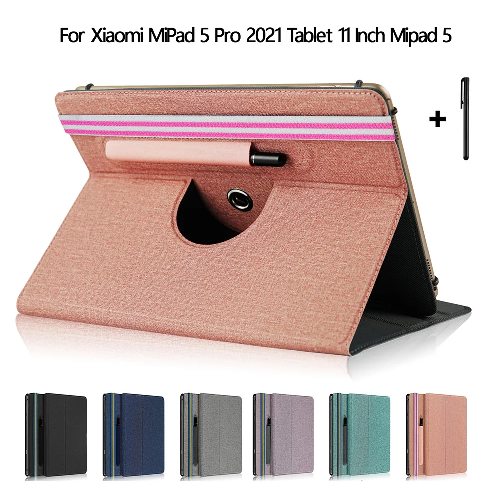 

360 Degree Rotating Stand Cover For Xiaomi Mi Pad 5 Pro Case With Pencil Holder for MiPad 5 Pro 2021 Tablet 11Inch mipad 5 Funda