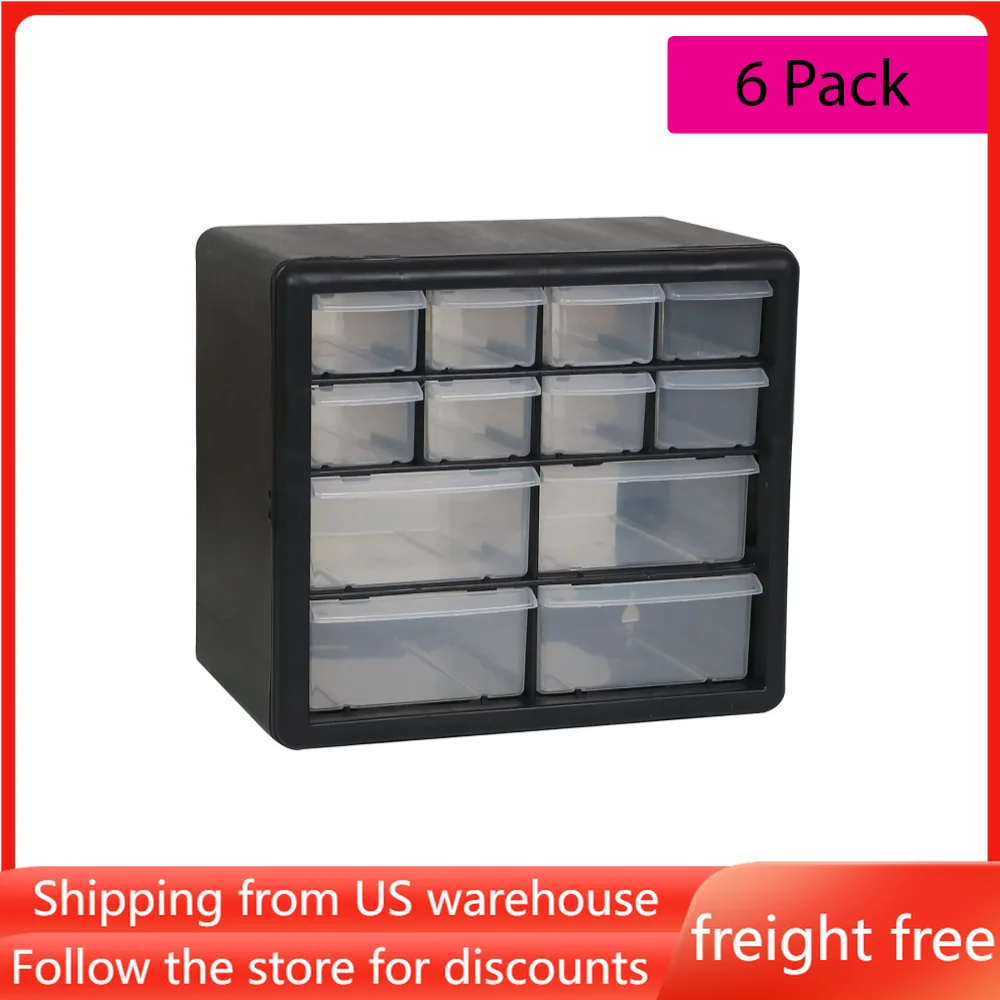 

Пластиковая коробка-органайзер, бесплатная доставка, коробка для хранения с 12 ящиками, упаковка из 6 универсальных пластиковых органайзеров ручной работы для спальни, путешествий