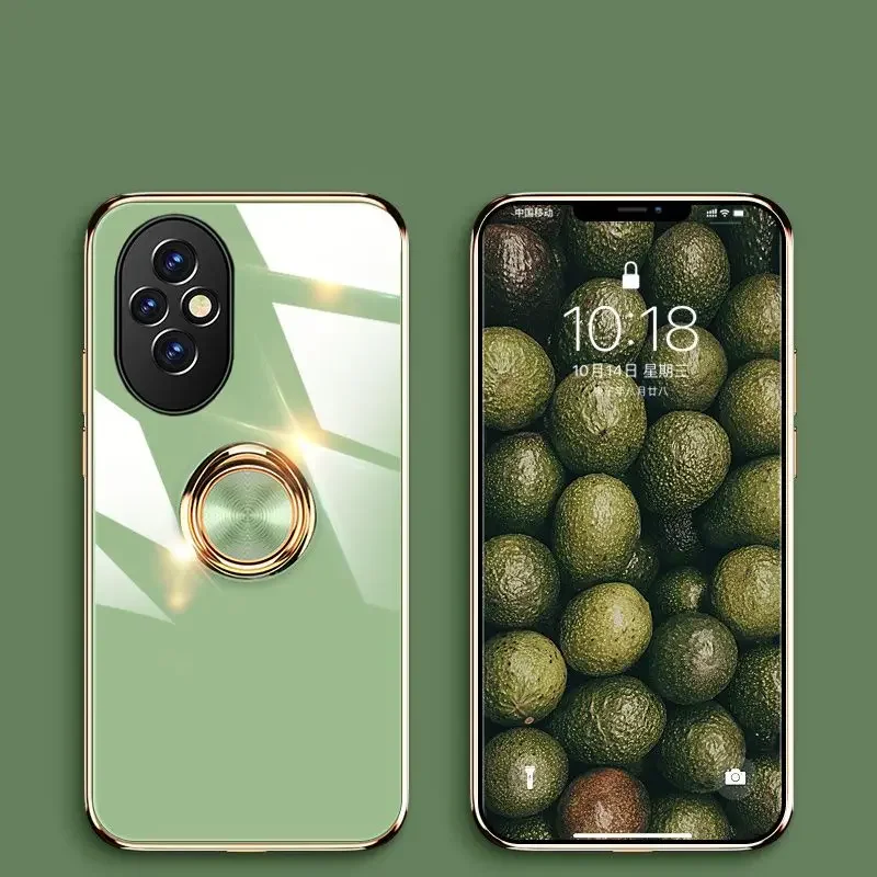 Чехол для телефона с квадратным кольцом-держателем Honor 200 Pro мягкий силиконовый