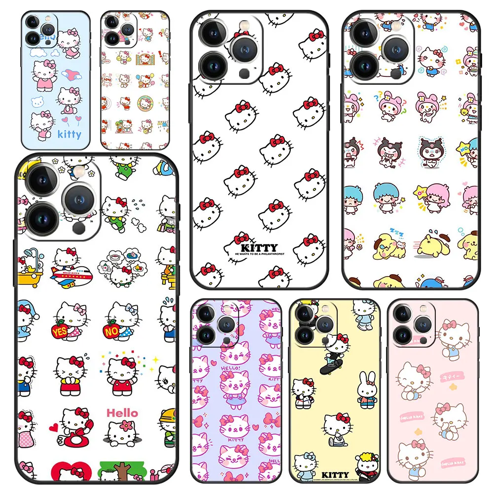 

Case Cover for LG K51s K61 Q61 K41s K42 K50s K52 K71 K92 G6 G7 G8 ThinQ Soft Phone Fashion Official Hello Kitty Characters Tile