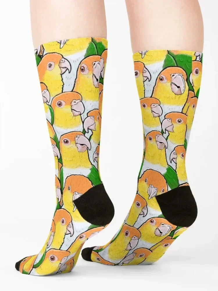 Белые носки Caique Parrots баскетбольные хип-хоп футбольные на заказ женские и мужские