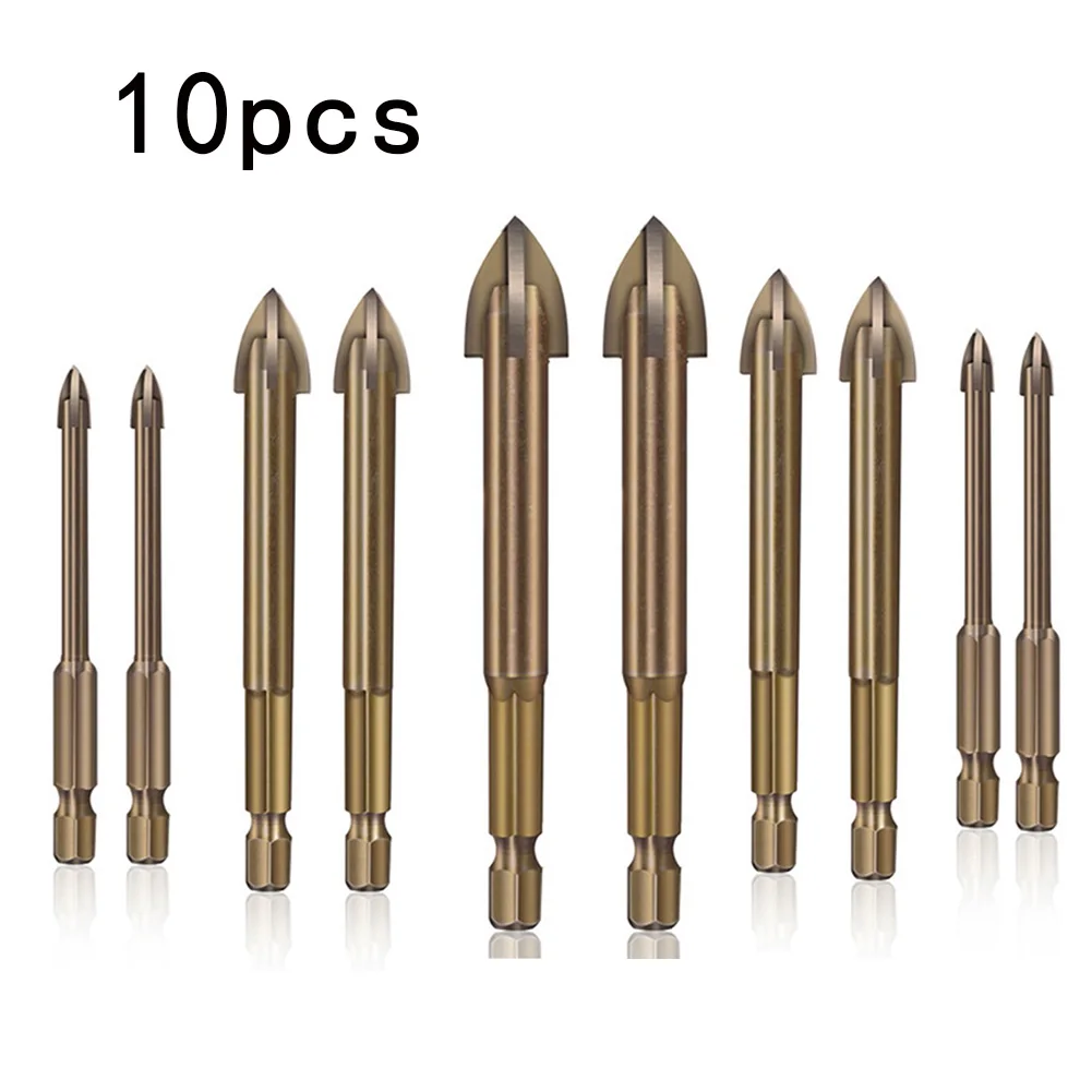 

5/10Pcs Efficient Universal Drilling Tool High-Performance Utility Tools Multifunctional Cross Alloy Drill Bit Tip For Woodwork