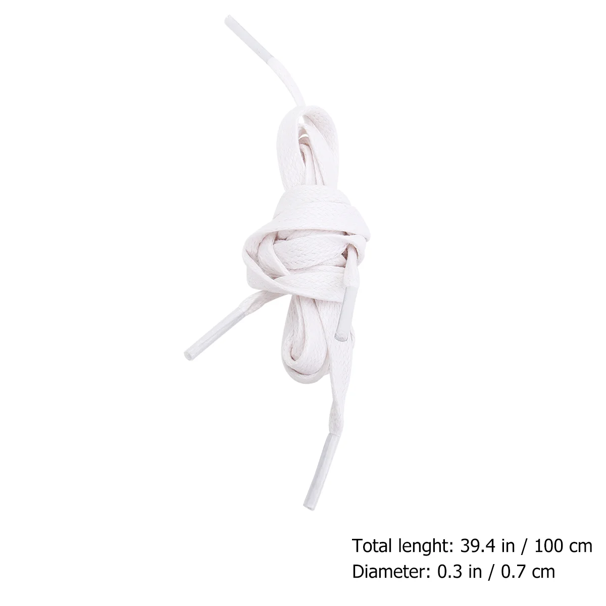 2 Pairs Flat Waxed Shoelaces Casual Tie Cotton White Athletic Sports Shoes Sneakers