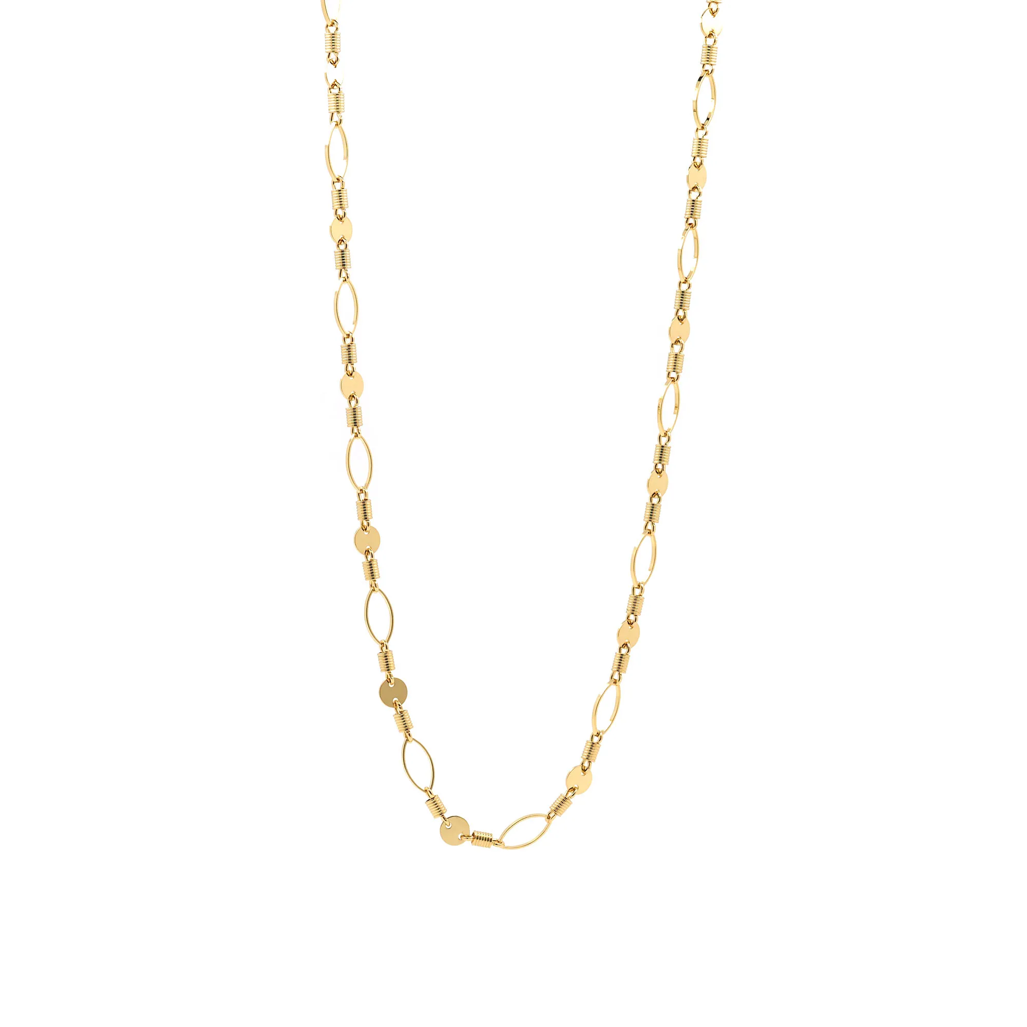 Золотая заполненная Скрепка-цепочка Плоская овальная кабельная цепочка для