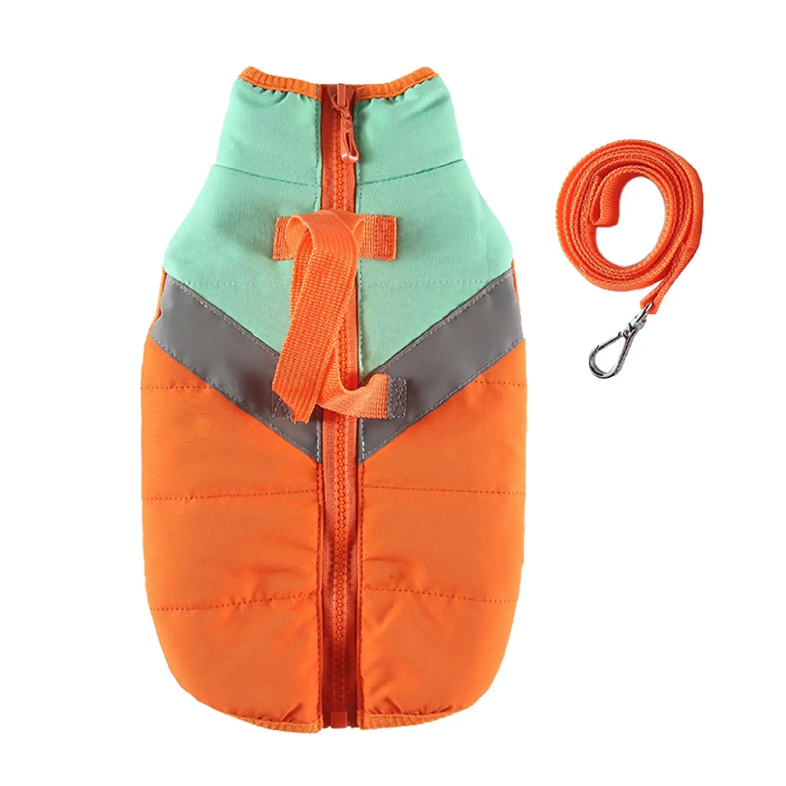 

Warm Dog Coat with Traction Belt Soft Fleece Lining Windproof for Walking