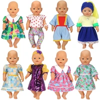 dolls clothes dress tops pants fit newborn little baby 43 46cm and toys 17 18 inch doll accessories western style costume