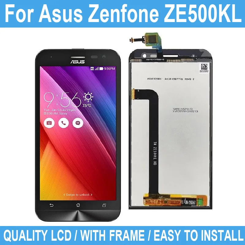 

5.0"For Asus Zenfone 2 Laser ZE500KL LCD Display Touch Screen With Frame For ZE500KL Digitizer Screen Assembly Replacement Parts