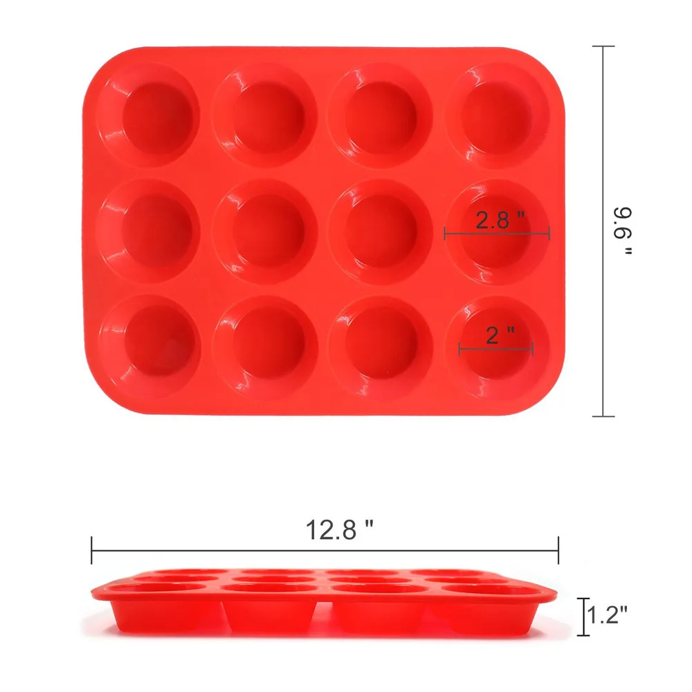 

Silicone Baking Mold Half Ball Sphere Mould DIY Chocolate Muffin Cupcake Cake Molds 12 Cup Kitchen Bakeware Tool