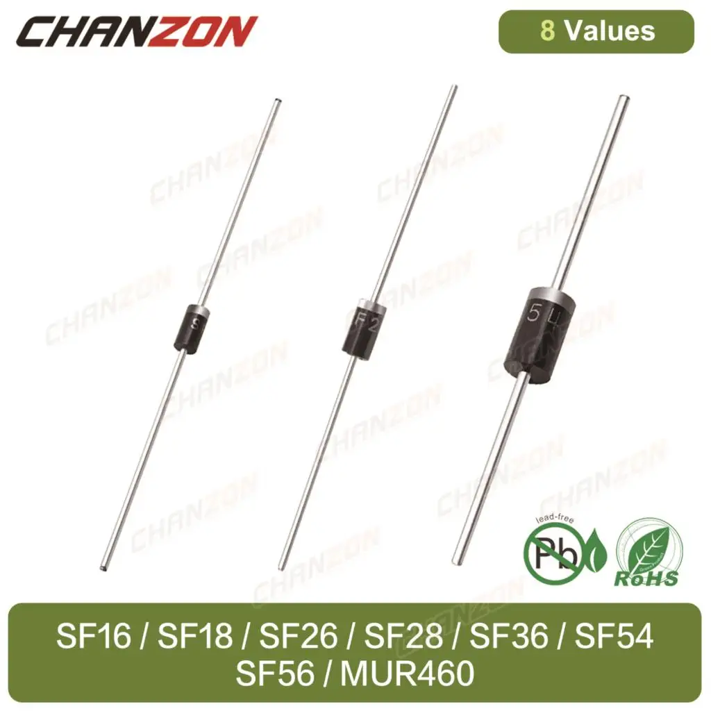 

SF16 SF18 SF26 SF28 SF36 SF54 MUR460 Ultra Fast Recovery Rectifier Diode Axial D0-41 DO-15 DO-021AD 1 2 3 4 5 A 200V 400V 600V