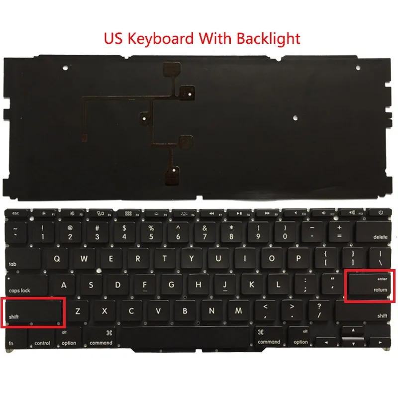 

New For Macbook Air 11" A1370 A1465 MC968 MC969 MD223 MD224 US/Russian Keyboard