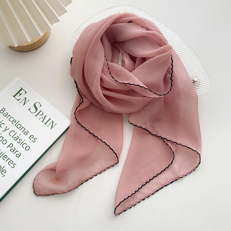 

New Luxury Brand Women Scarf Bubble Chiffon Muslim Hijab Shawls And Wraps Head Scarves Foulard Neckerchief Lace Scarfs 105*47
