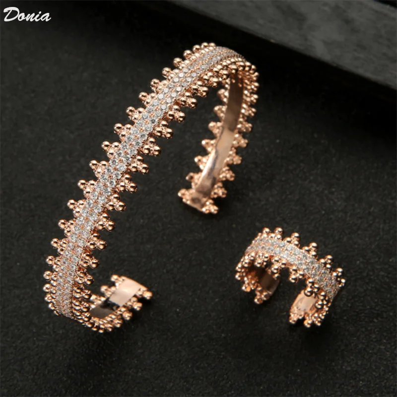 

Donia jewelry Explosions luxury copper inlaid AAA zircon personality bracelet ring set fashion gift jewelry ladies bracelet