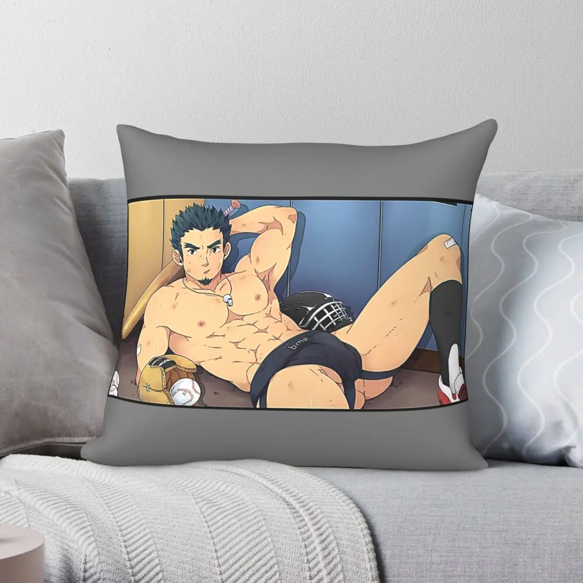 

BARA Jockstrap Square Pillowcase Polyester Linen Velvet Pattern Zip Decor Throw Pillow Case Car Cushion Case