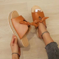 2022 summer new platform slippers women sandals fashion bowknot slides for woman casual plus size beach sandals female
