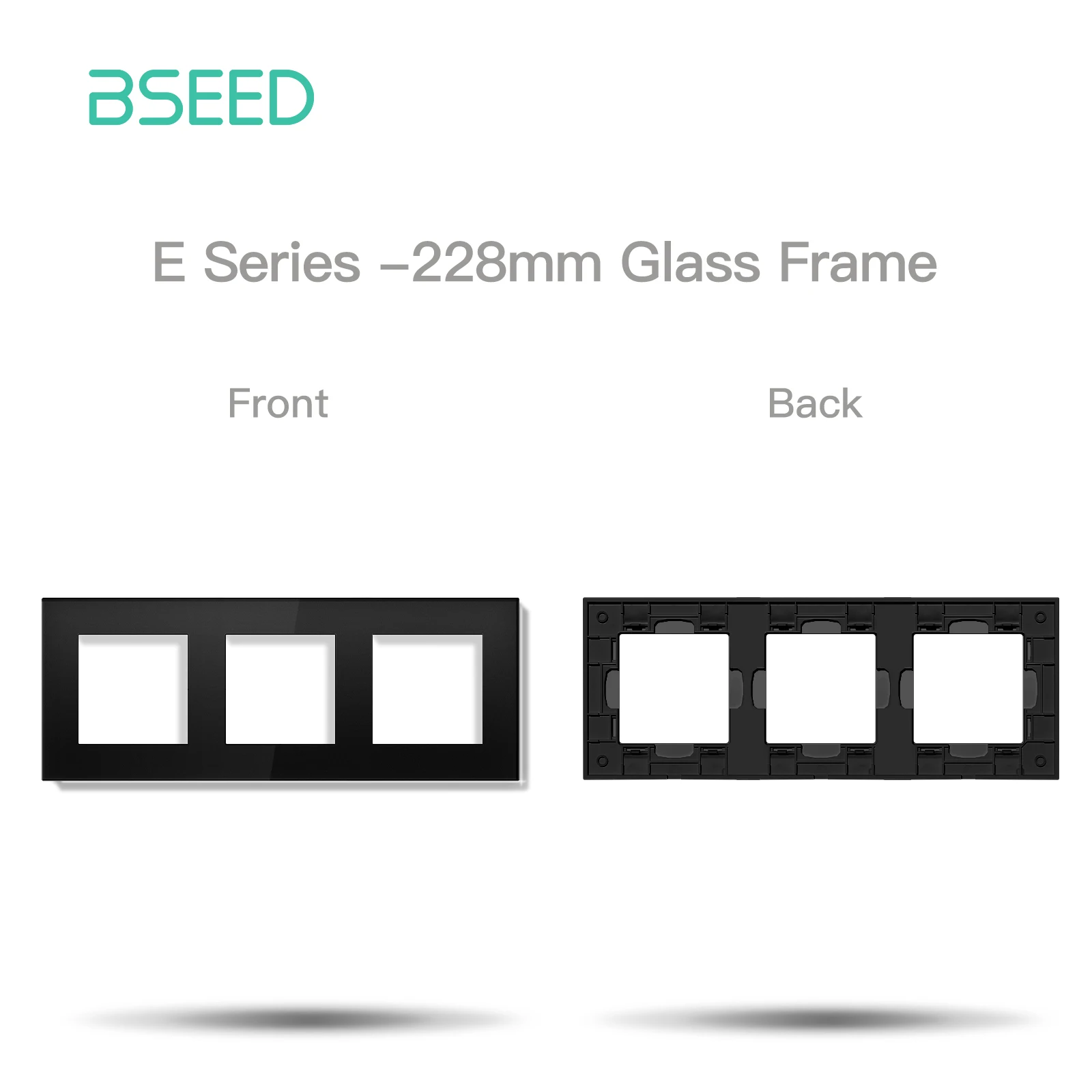Фото BSEED E-Series: Функциональные элементы из хрустального стекла (только для стандартов ЕС), одинарные, двойные, тройные рамки, черные, для самостоятельной установки, для улучшения дома №5
