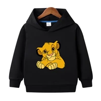 disney cartoon anime the lion king simba kids cotton hoodie spring autumn sweatshirt casual long sleeve unisex hooded tops hoody