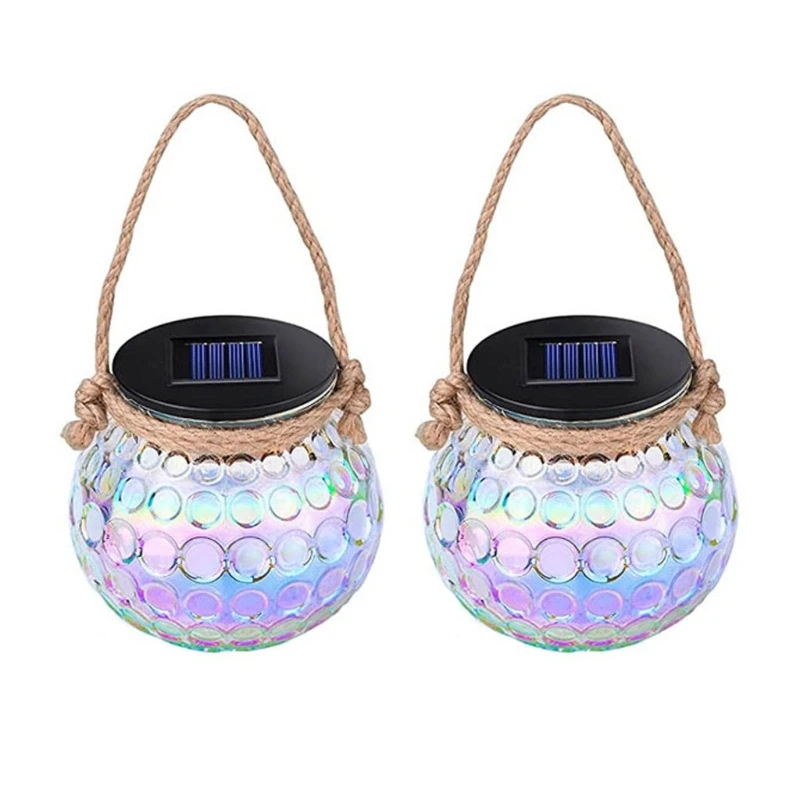 

2x Solar Lights Decorations for Home Tabletop Glass Mason Jar for Yard Porch 29EF