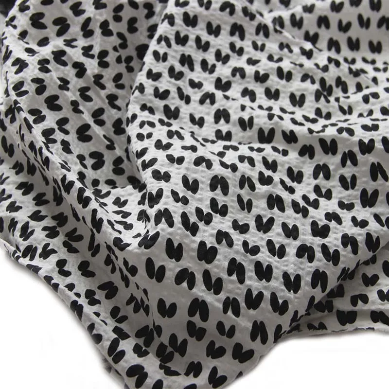 

100% Cotton Salt Shrinkage White Black Small Footprint Fine Thin Comfort Fabrics for DIY Summer Apparel Shirt Dress Skirt Craft