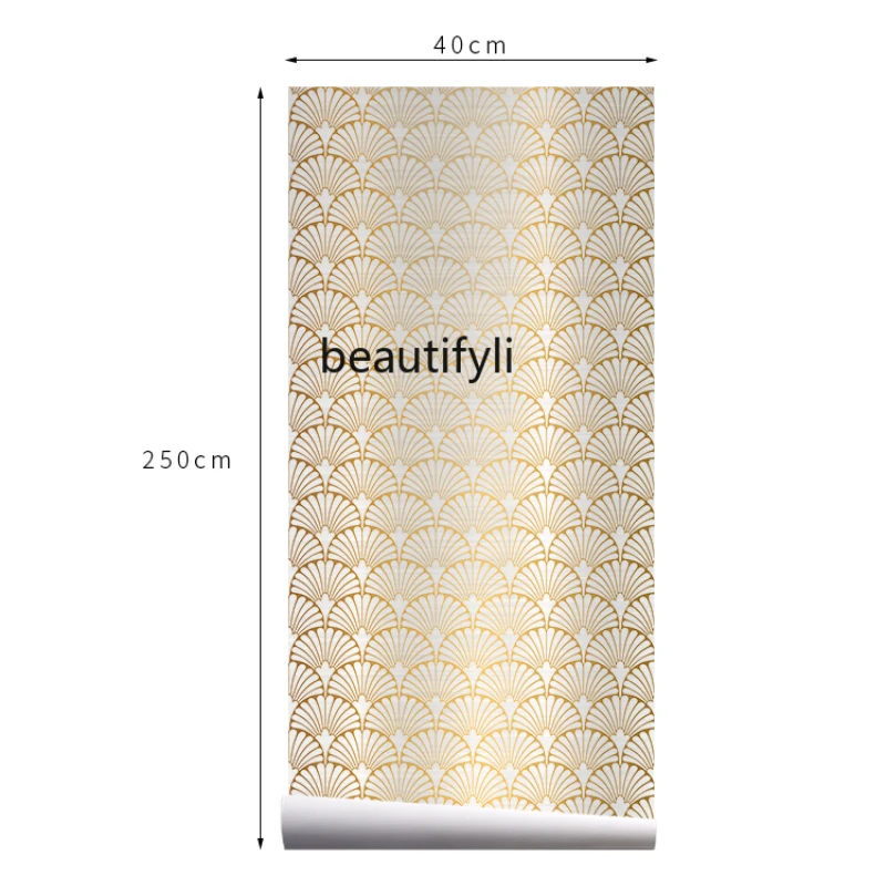 

yj Bedroom Decoration Room Layout Cabinet Wardrobe Stickers Wallpaper Self-Adhesive Warm Light Luxury