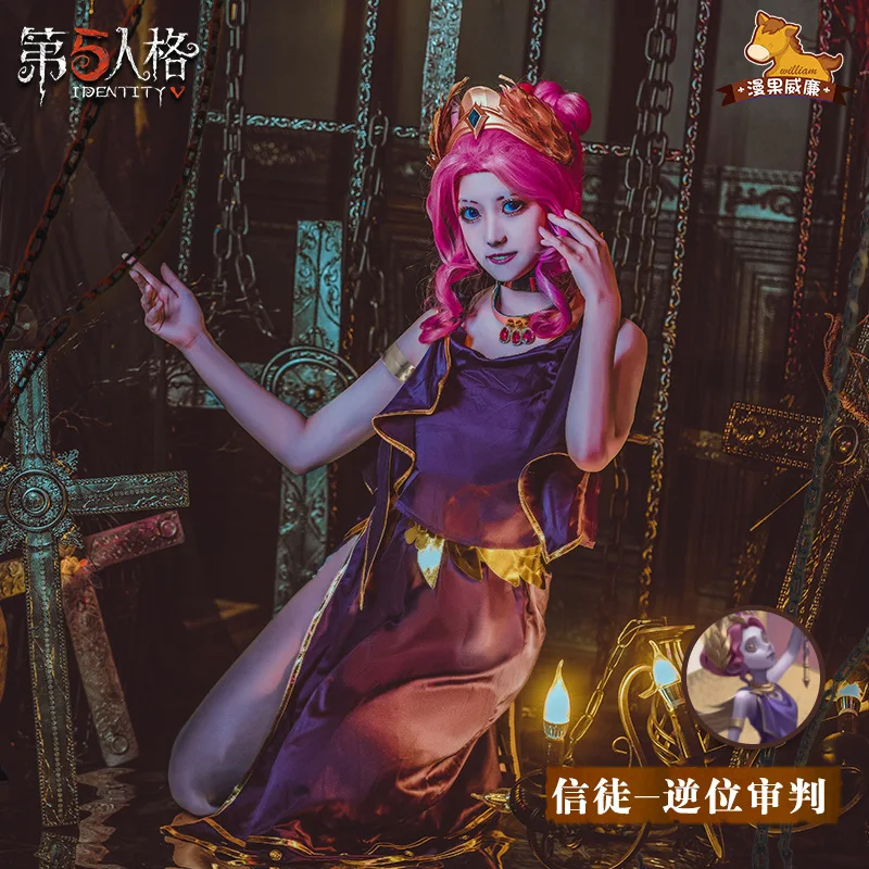 

Game Identity V Gr Champion Feature The Dream Witch Yidhra Dress Cosplay Costume Halloween Party Suit Women Outfits and headgear