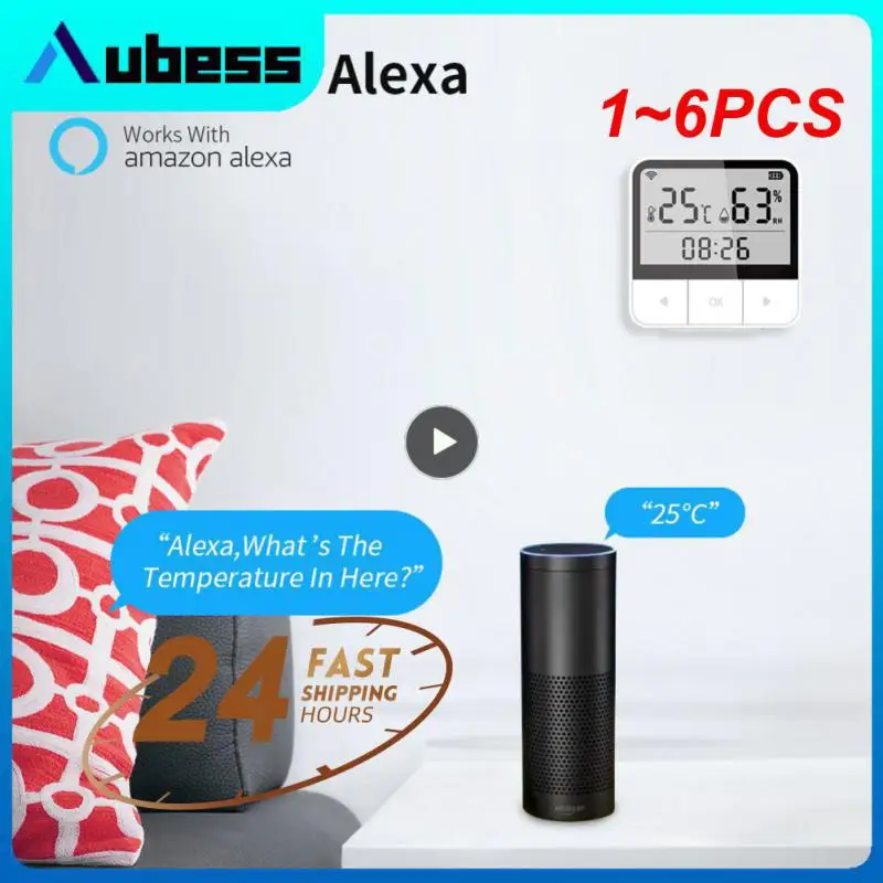 

1~6PCS Tuya Smart Temperature & Humidity Sensor For Home or Plant Growth With LCD Display WiFi high precison Hygrometer