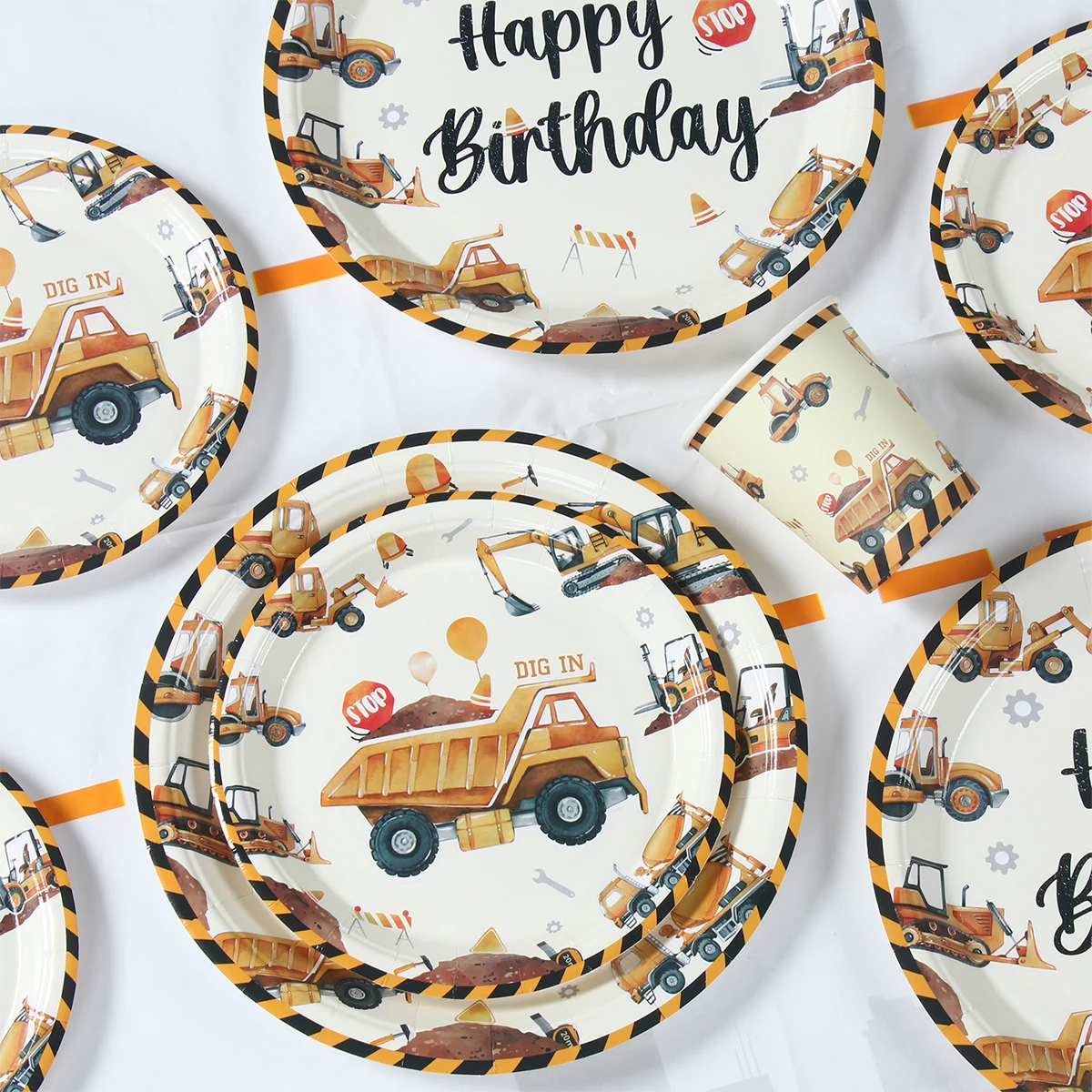 Тема строительства одноразовая посуда украшение на день рождения детский душ