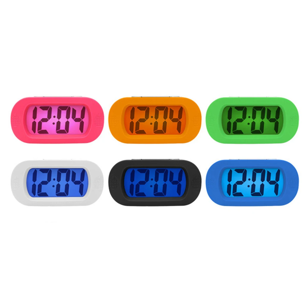 Night Light Table Desktop Alarms Silicone Shell Electronic Bell For Home Travel Office Dorm White