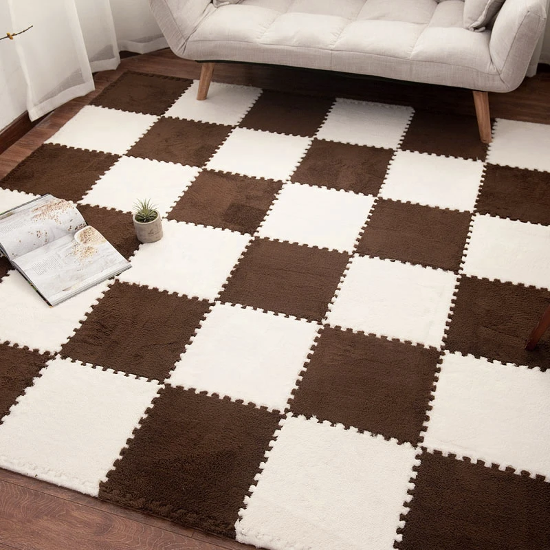 

Foam Carpet Puzzle DIY For Living Room Plush Carpets Split Join Bath Room Climbing Baby Kids Crawling Mat Anti-Skid Shaggy Rug