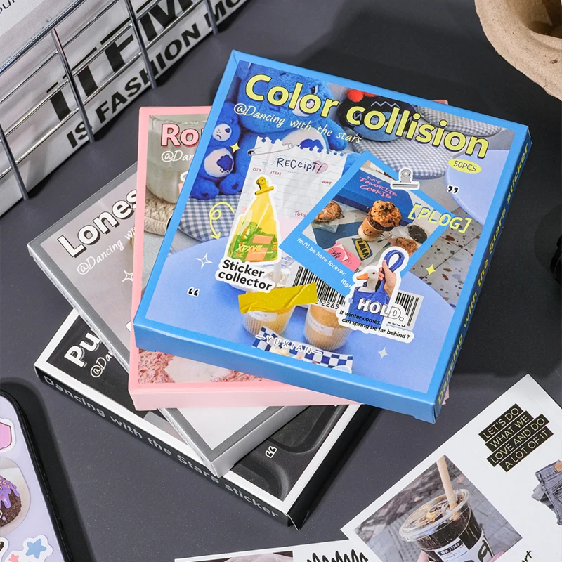 Pan papierowe naklejki papiernicze opakowanie 50 sztuk DIY etui na telefon obiektyw aparatu Album dekoracja notebooka kubek n...