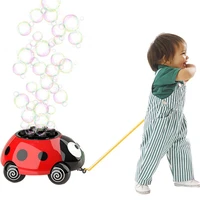 automatic bubble machine toys ladybug electric bubble maker pull cable walking pet soap water summer outdoor toys for kids baby