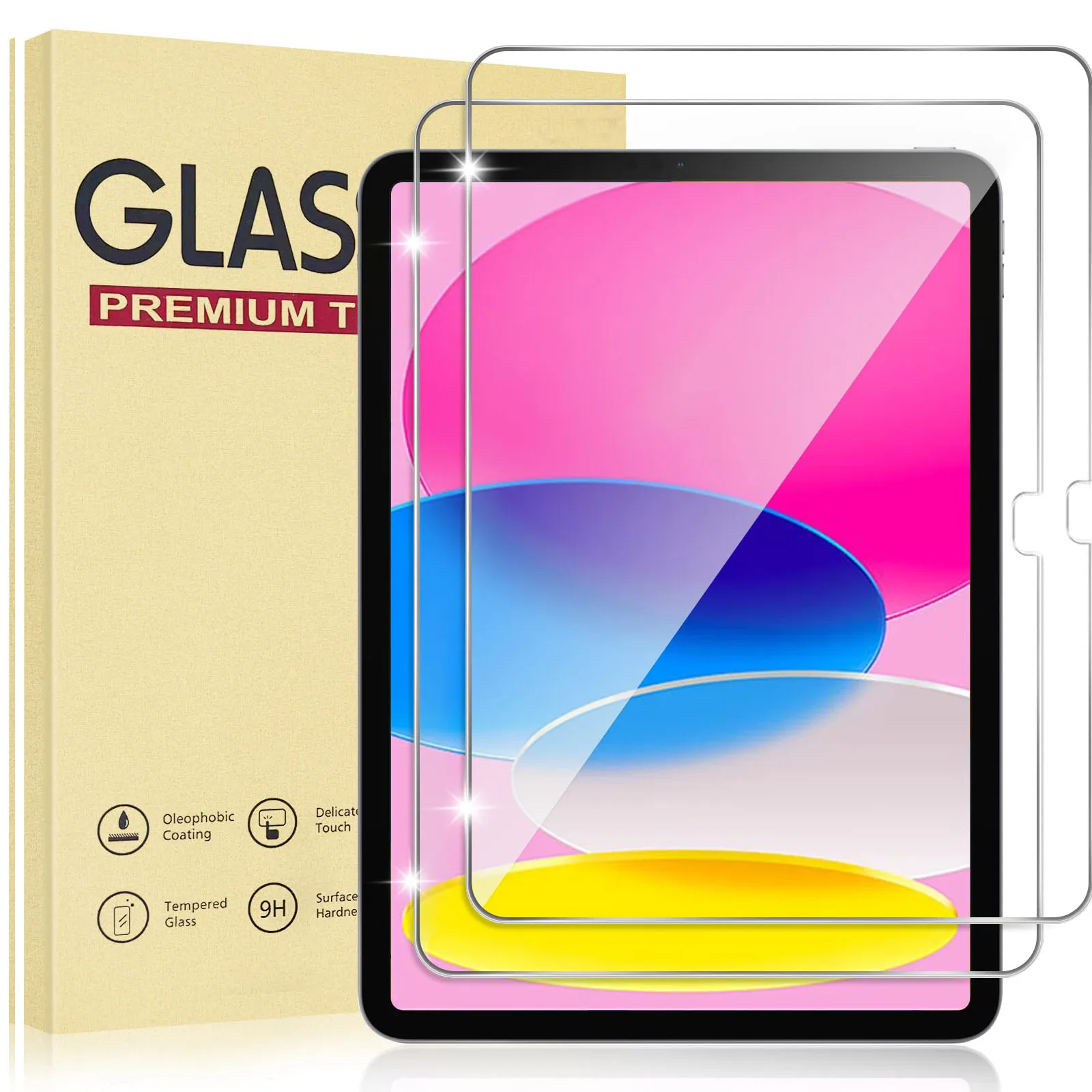 

(2 Packs) Tempered Glass For Apple iPad 10 2022 10.9 inch 10th Genration A2696 A2757 A2777 Screen Protector Tablet Film