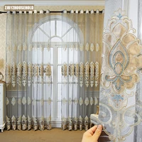 living room curtain balcony shading embroidery high end european atmosphere living room sunscreen dining room gauze curtain