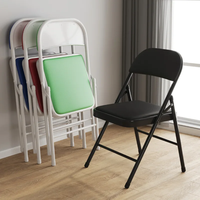 

Folding Chair Portable Home Simple Dormitory Stool Backrest Space-Saving Conference Office Computer Chair Simple Dining Chair