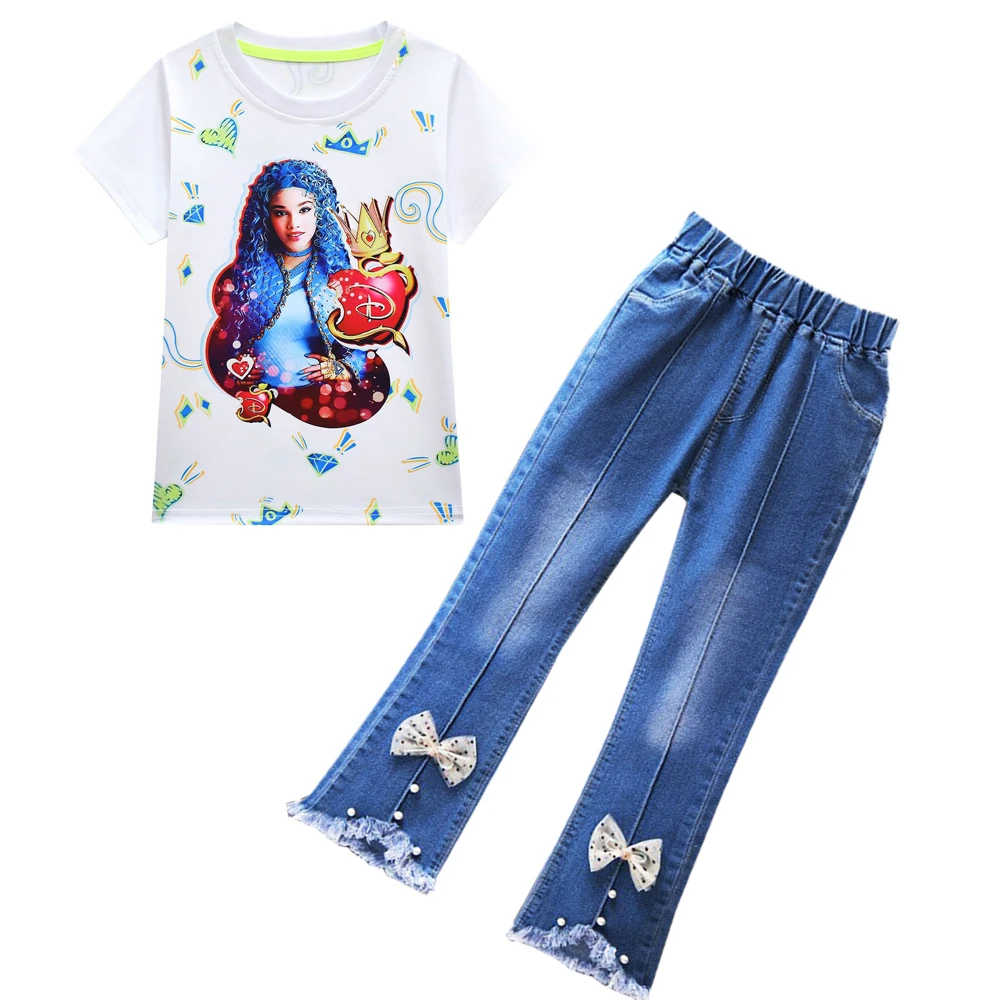 Костюм детский летний из футболки с коротким рукавом и ковбойских брюк