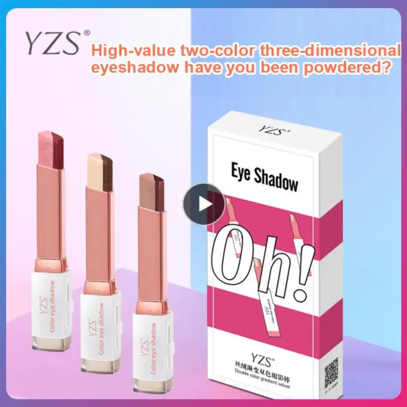 

2 In 1 Double Color Gradient Velvet Shadow Stick Eye Makeup Professional Waterproof Lasting Shimmer Metallic Eyeshadow Makeup