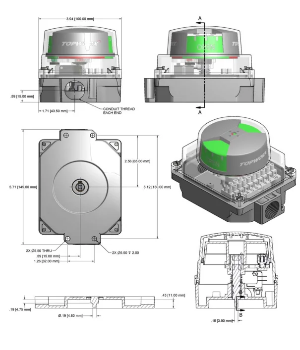 Китайский клапан-бабочка с пневматическим приводом Emerson TopWorx TVF концевой