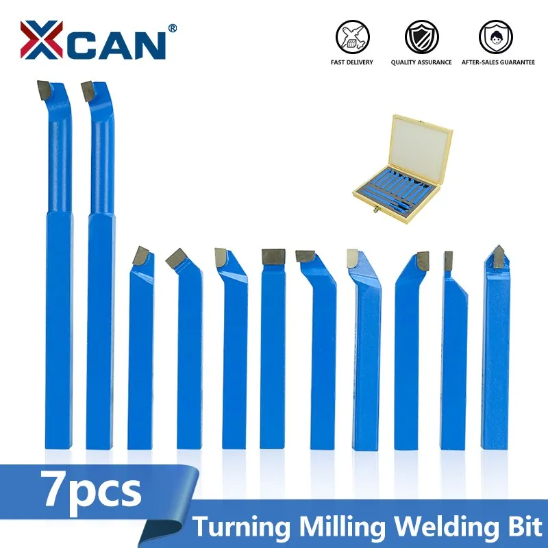 XCAN Turning Milling Welding Bit 12mm Shank Turning Boring Bit Metal Lathe Tool Set 11pcs Carbide Lathe Cutter