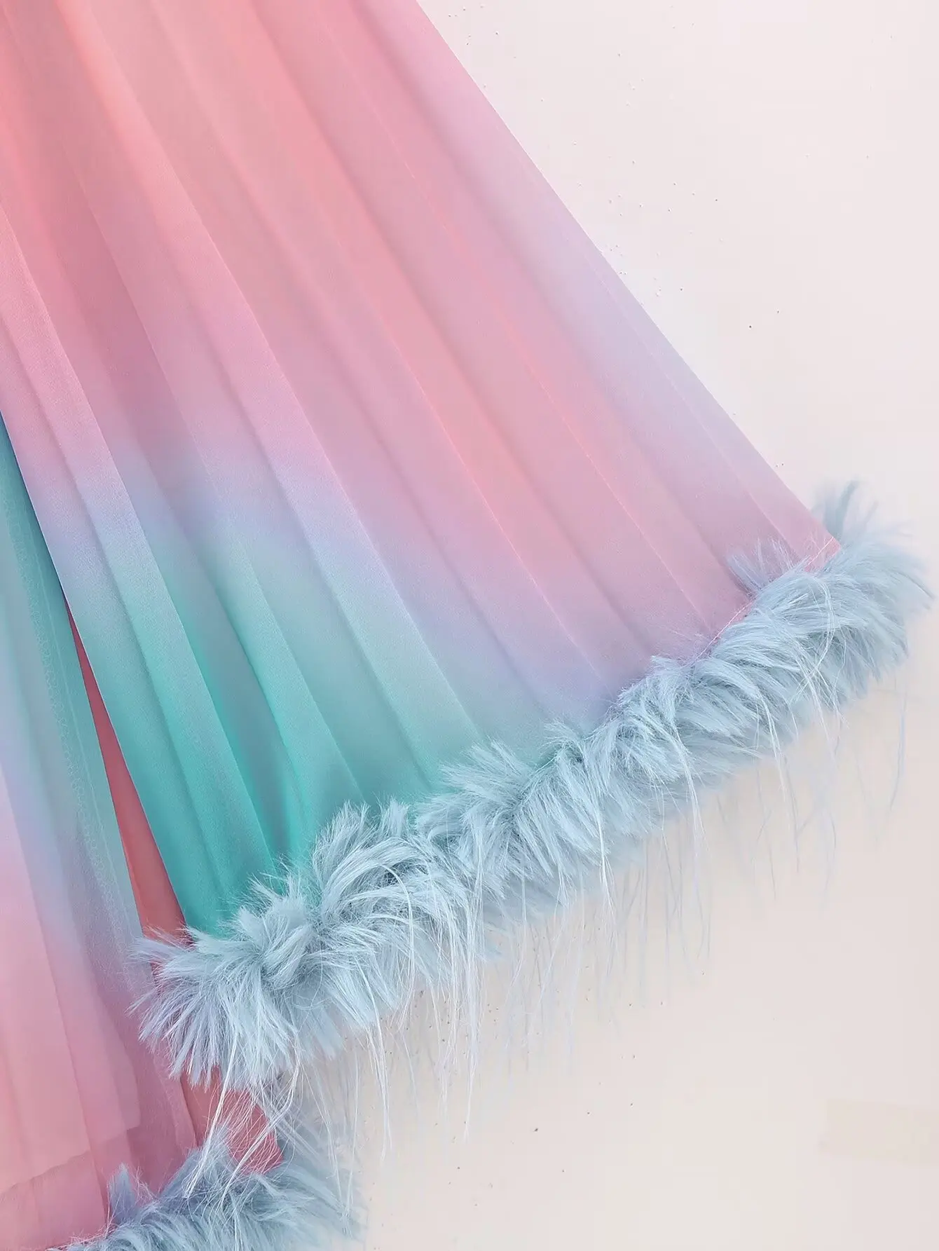 Za Весеннее женская одежда модная плиссированная с градиентом цвета