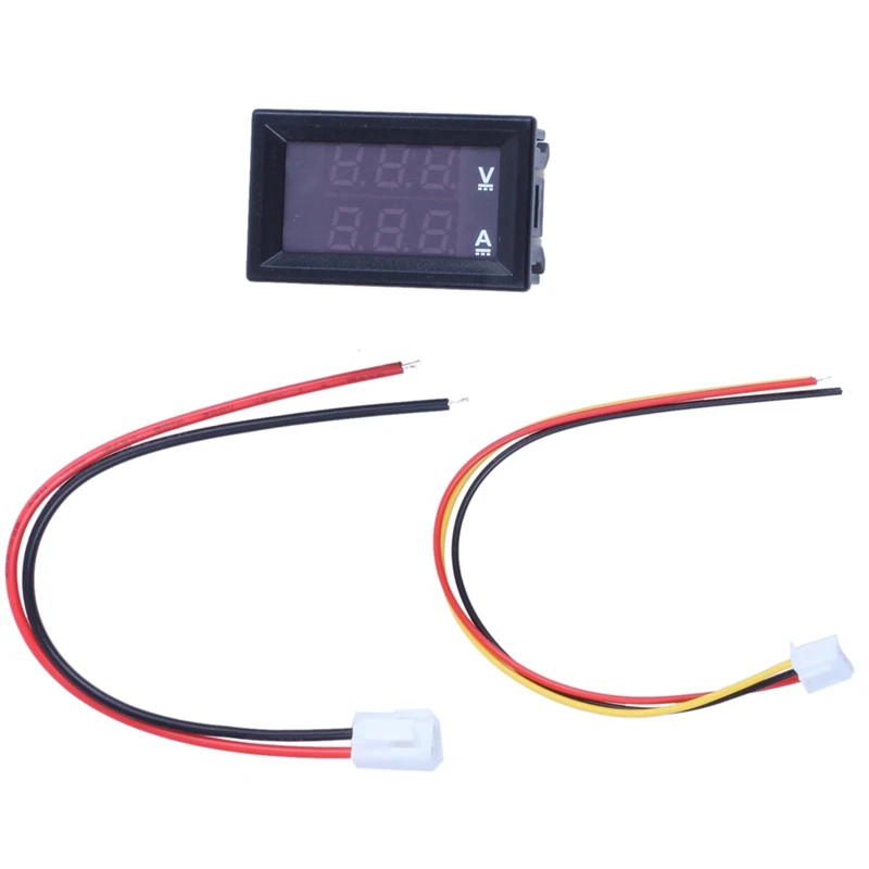 

1 Pcs DC0-100V 10A LED DC Display Digital Voltage Current Meter Head & 1 Pair Cord Tester Cable For Voltmetre Ohmmeter