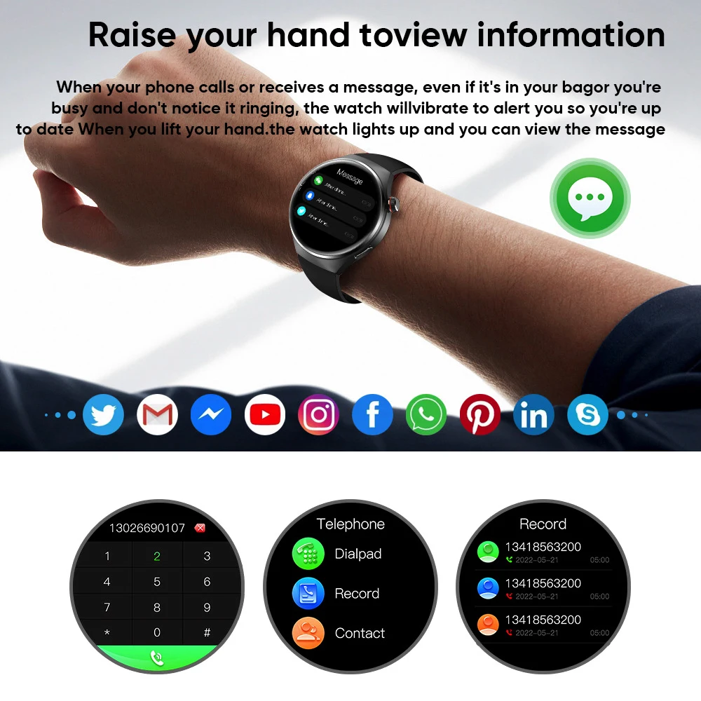 AMOLED-экран Bluetooth-вызов спортивные умные часы для фитнеса NFC мониторинг сердечного