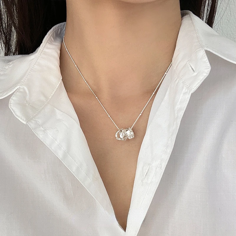 Draweye Simple Circle Necklaces for Women Metal Korean Fashion Simple Vintage Jewelry Elegant Basic Collares Para Mujer