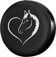 funny horse spare tire cover polyester sunscreen waterproof wheel covers for jeep trailer rv suv truck and many vehicles