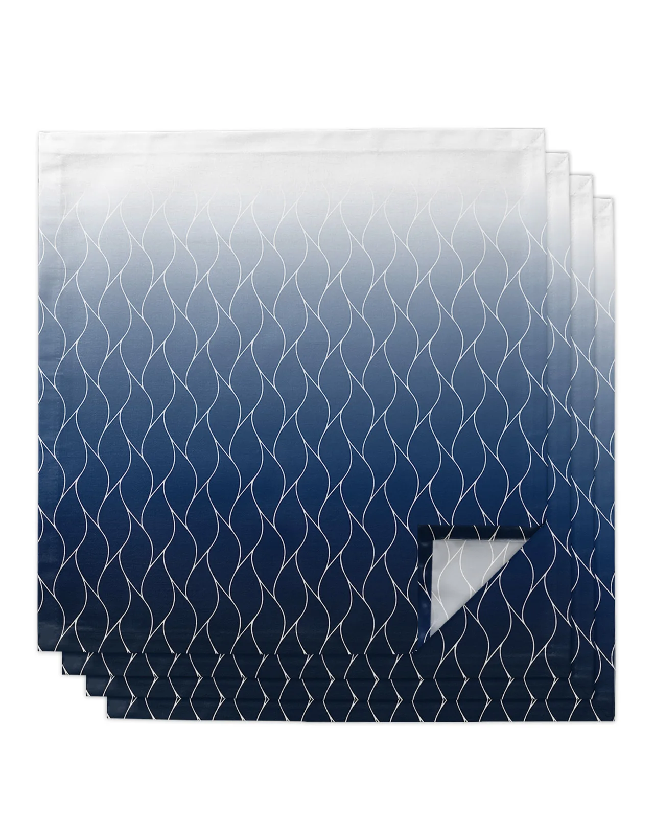 

4pcs Morocco Texture Navy Blue Square 50cm Table Napkin Party Wedding Decoration Table Cloth Kitchen Dinner Serving Napkins