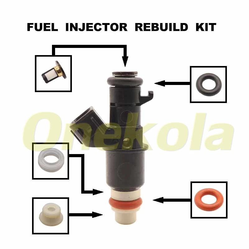 

Fuel Injector Service Repair Kit Filters Orings Seals Grommets for 06-15 Honda Civic 1.3L Hybrid 16450-RMX-003 OEM