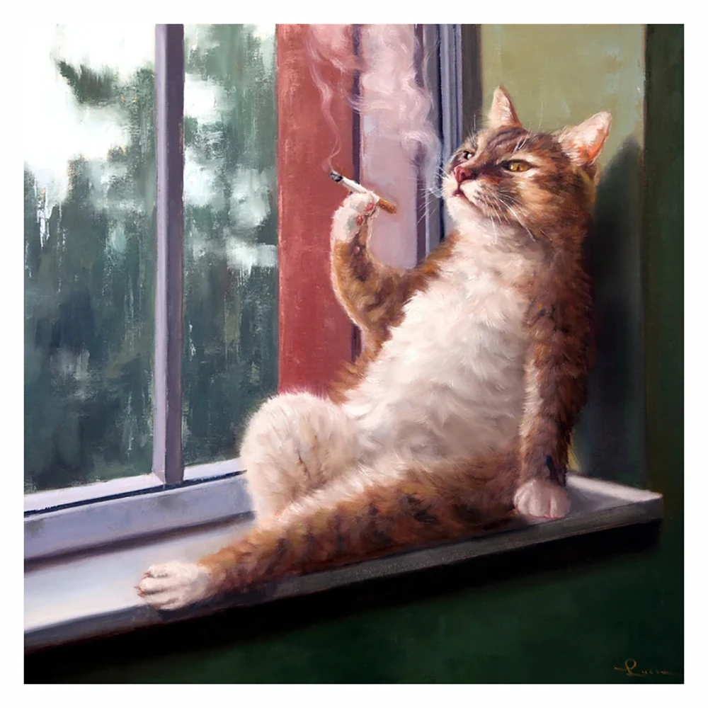 

Картина из страз, картина из страз «курительный кот», Набор для вышивки животными, мозаика из страз Закрытая