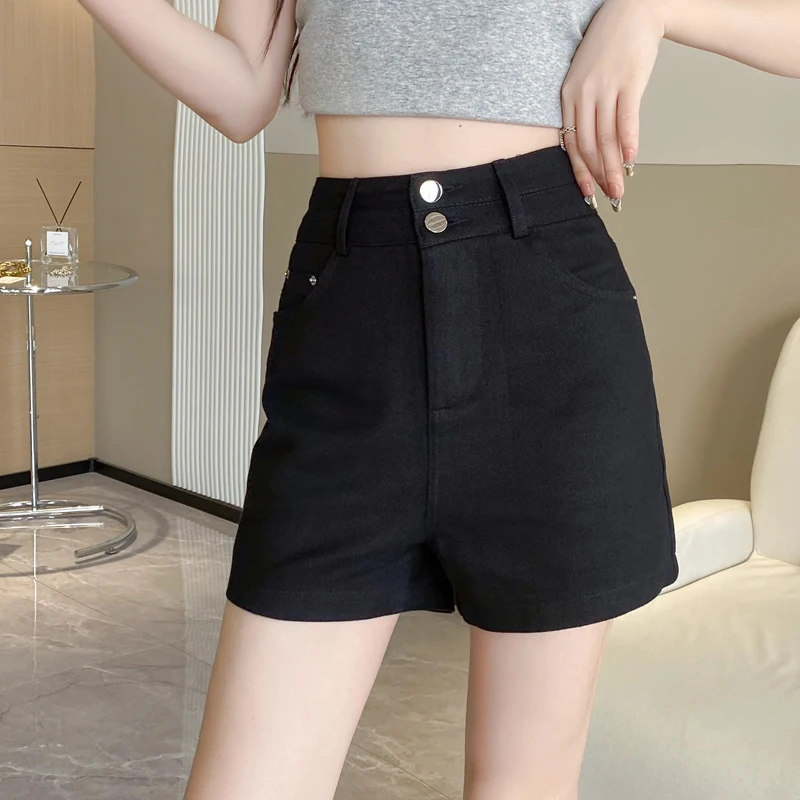 Шорты женские джинсовые с завышенной талией модная уличная одежда яркие милые